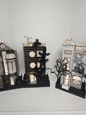 Anthropologie Florence Balducci Gothic Halloween Light Up Village Houses